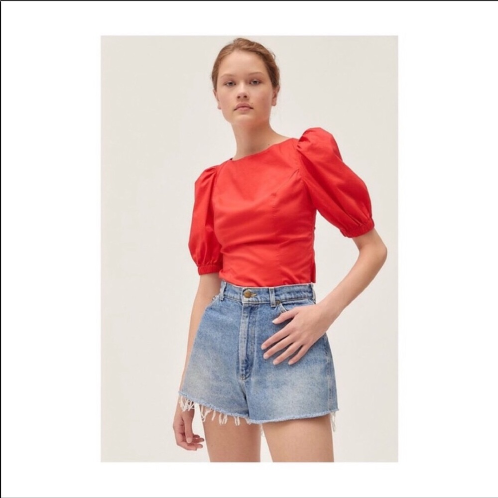 COPY - UO Strappy Back Puff Sleeve Blouse
